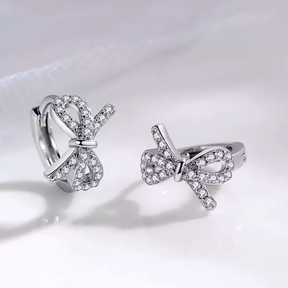 Jewelry - Sterling Silver 925 Hoop Bow Earrings